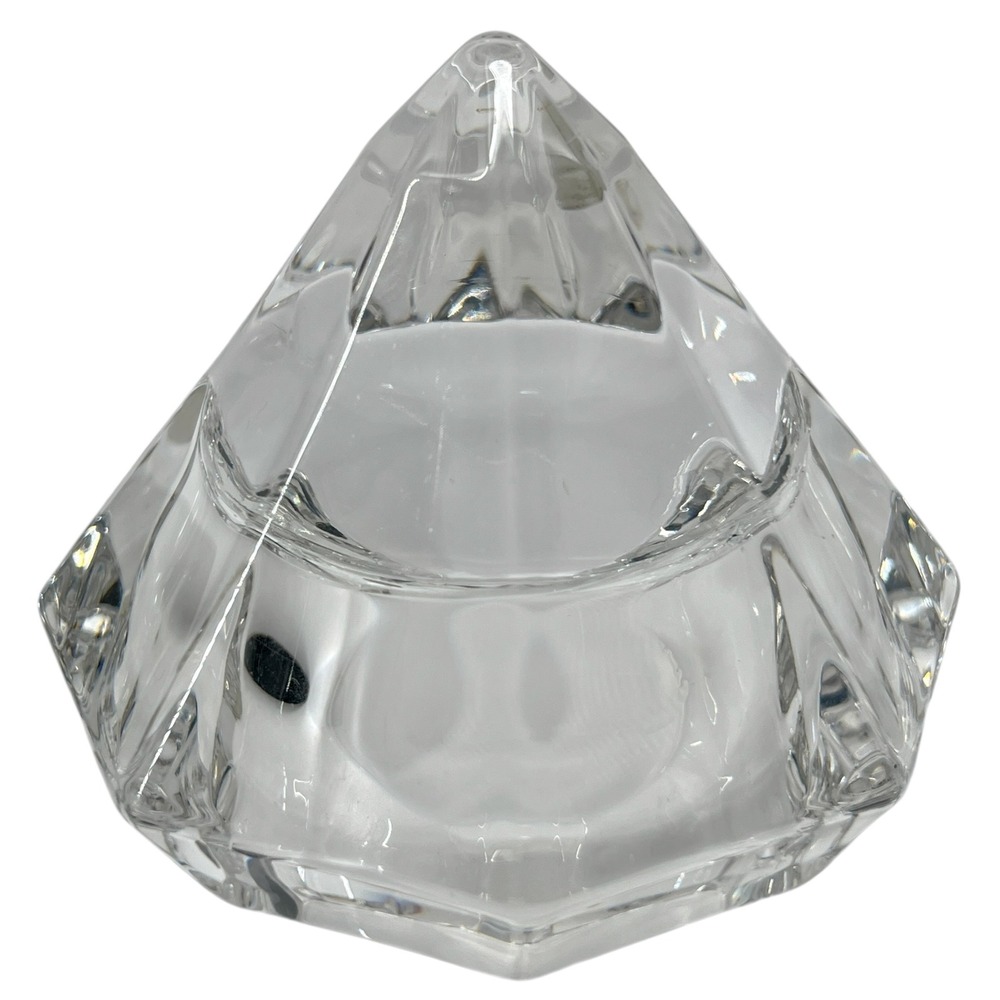 Bleikristall 24% Lead Crystal Diamond Shaped Votive Candle Holder - No Stand